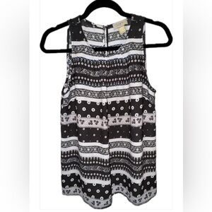 LOFT Gray, Lavender and White Sleeveless Tank Top